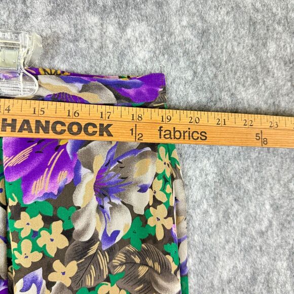 2 pc Dana Buchman Plus Sz 20 Skirt Set Silk Tank Top Purple Floral A Line Flare - Picture 8 of 12